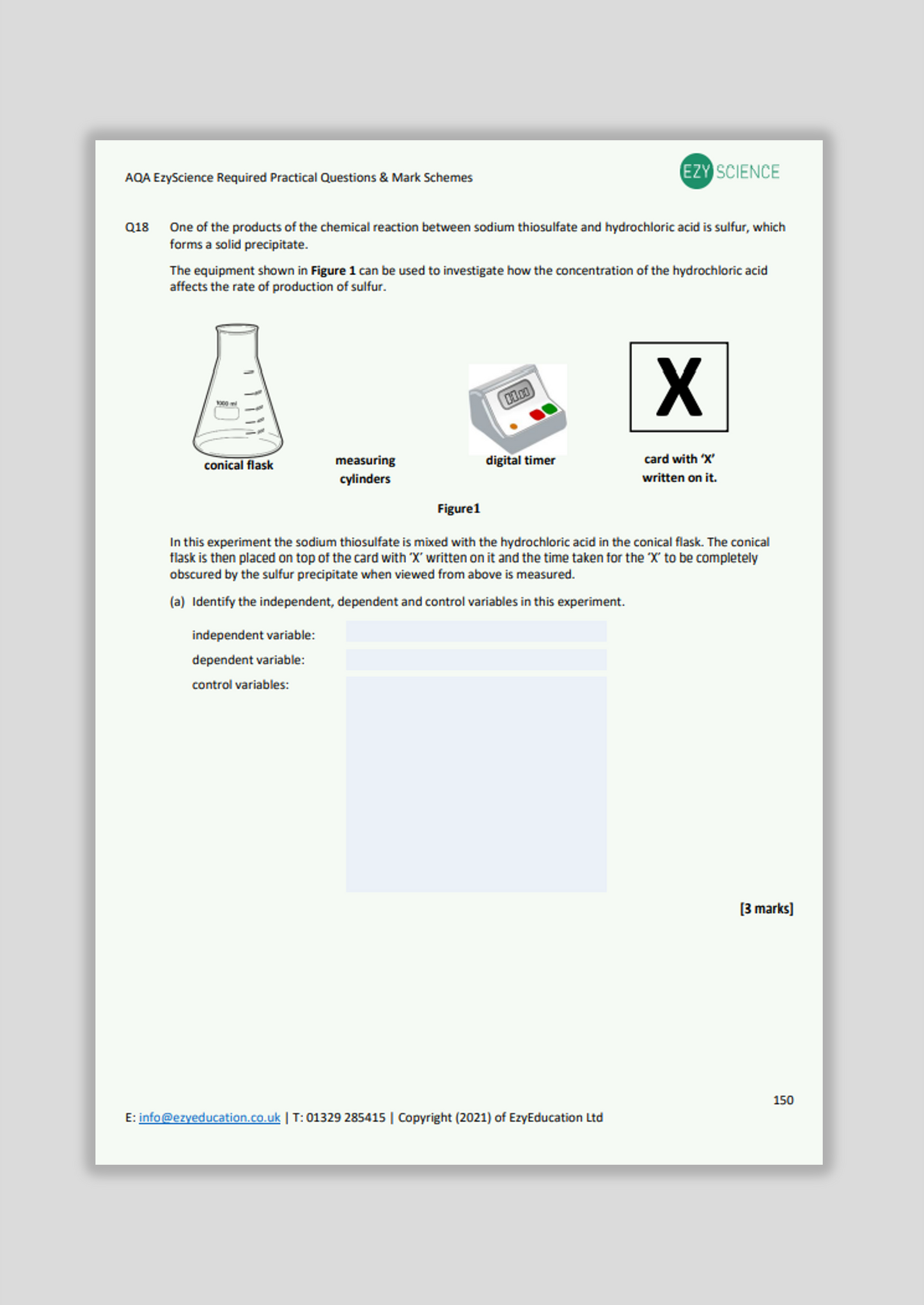 AQA Required Practical Questions and Answers Pack - EzyScience