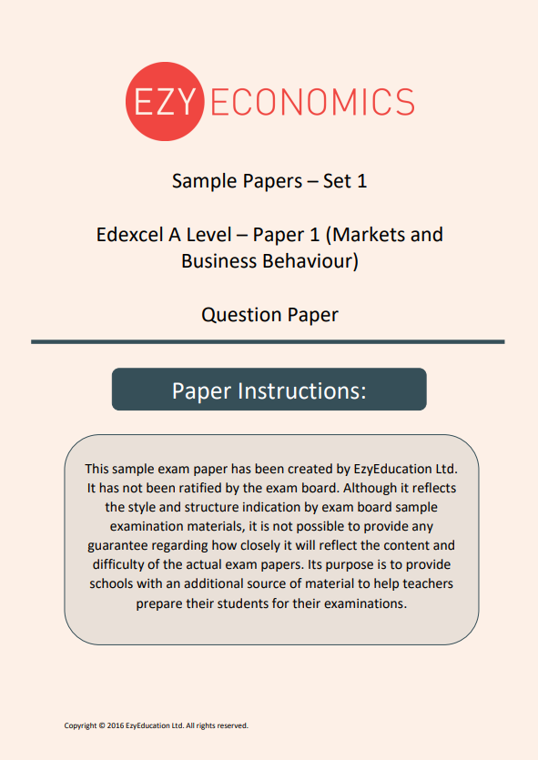 Paper 1 Data Response Pack - EzyEconomics - Set 1 (Edexcel)