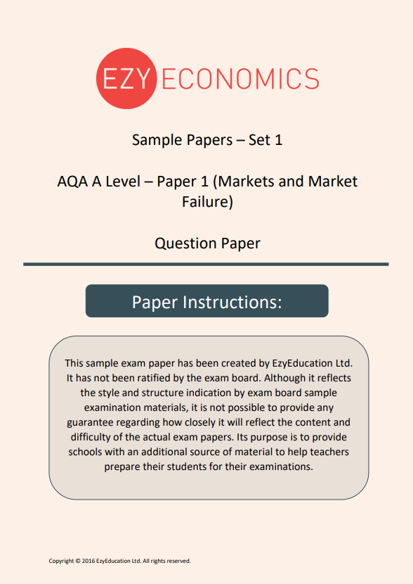 Paper 1 Data Response Pack - EzyEconomics - Set 1 (AQA)