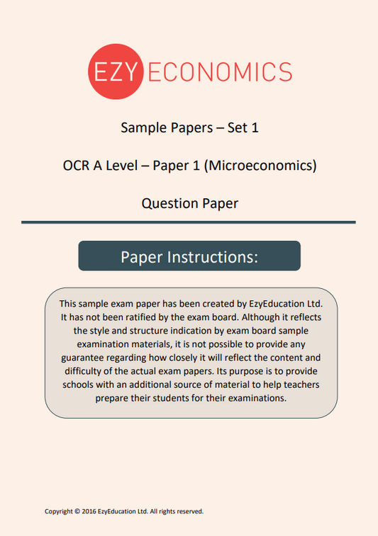 Paper 1 Data Response Pack - EzyEconomics - Set 1 (OCR)