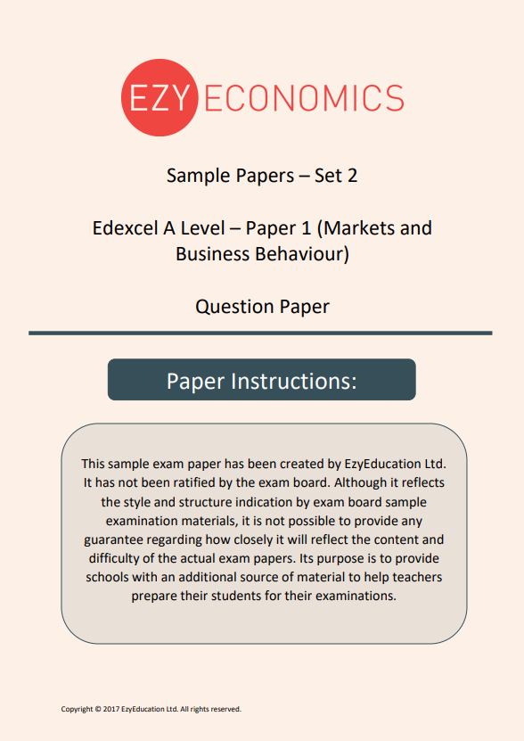 Paper 1 Data Response Pack - EzyEconomics - Set 2 (Edexcel)