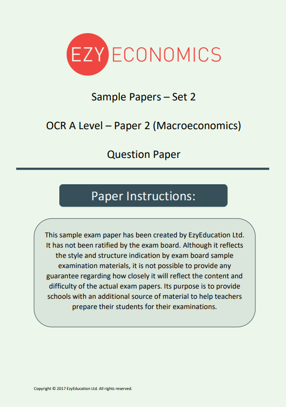 Paper 2 Data Response Pack - EzyEconomics - Set 2 (OCR)