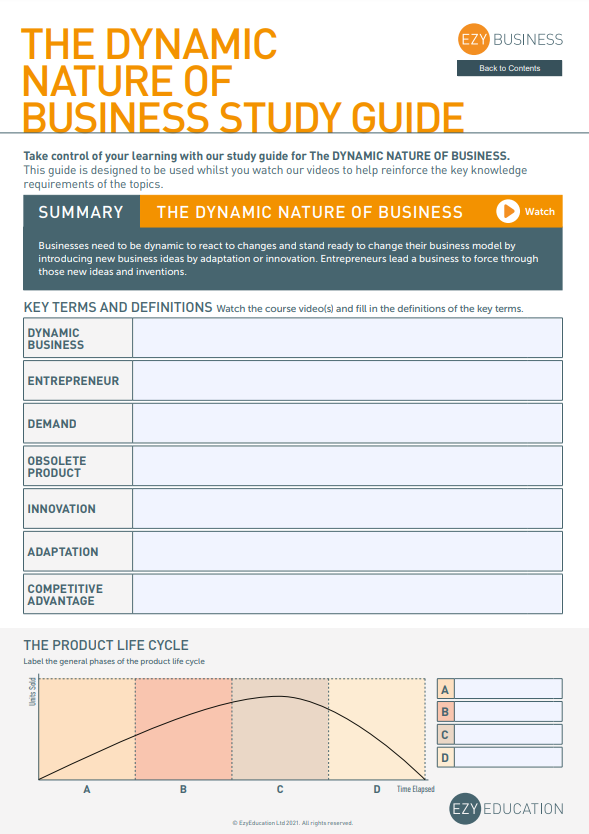 Theme 1 GCSE Business Worksheets - Module 1: Enterprise and Entrepreneurship (Edexcel)