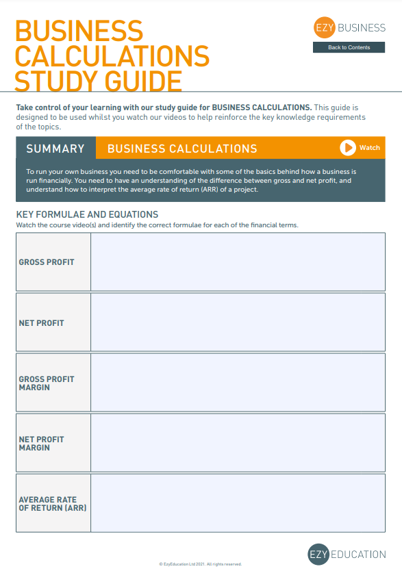 Theme 2 GCSE Business Study Guide - Module 4: Making Financial Decisions (Edexcel)